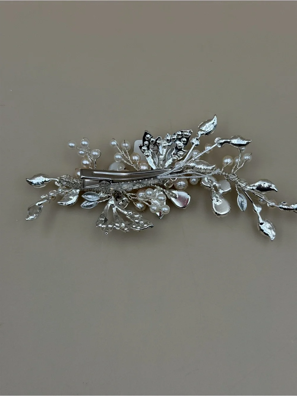 Bridal Hair Comb Silver Rhinestone Crystal Pearl Wedding Hair Accessory